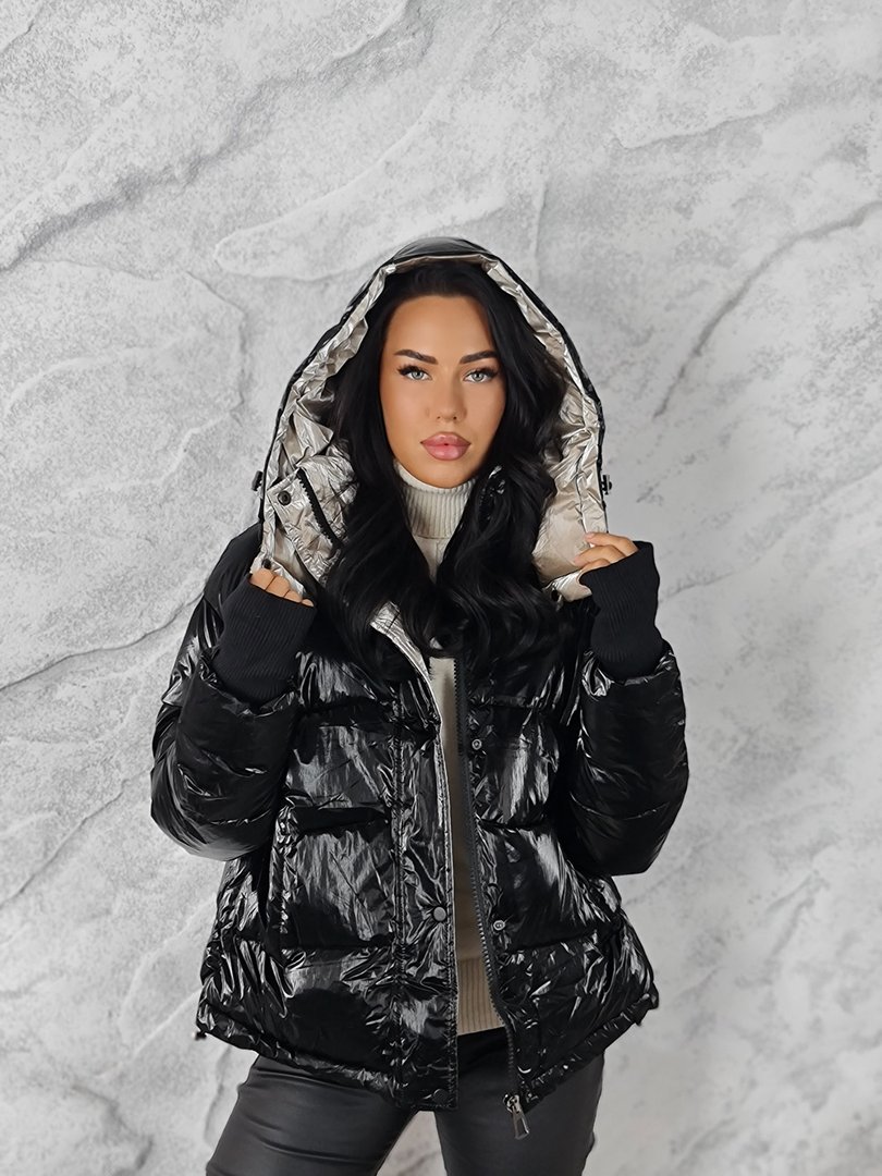 Куртка Monte Cervino с золотым капюшоном чёрная, фотография №2