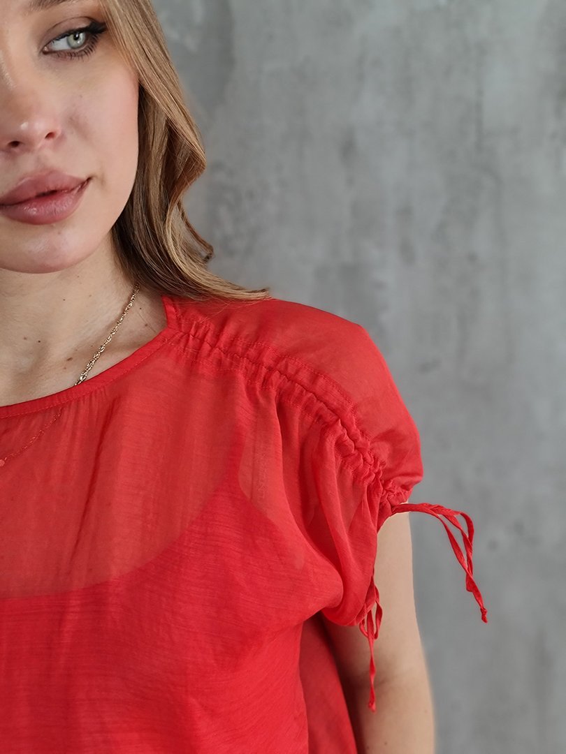 Костюм CLOTHÉ топ с завязками и брюки красный, фотография №5