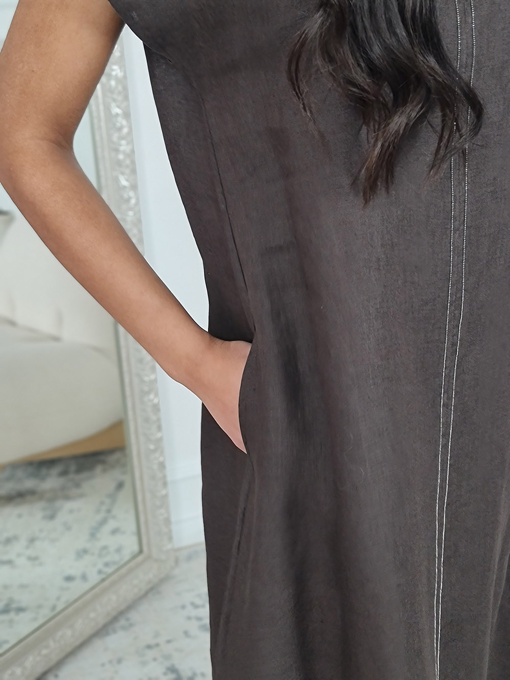 Платье Atelier Emi длинное свободное шоколад, фотография №4