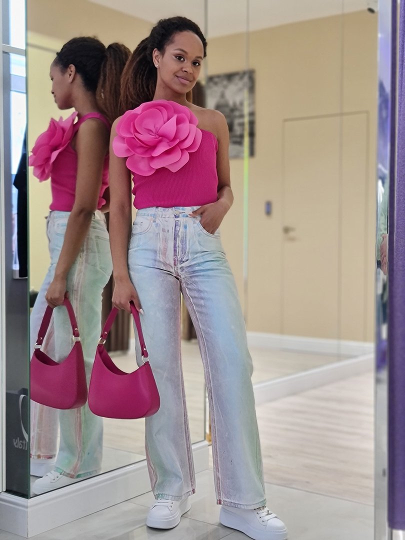 Сумка Leather Country полумесяц фуксия, фотография №2