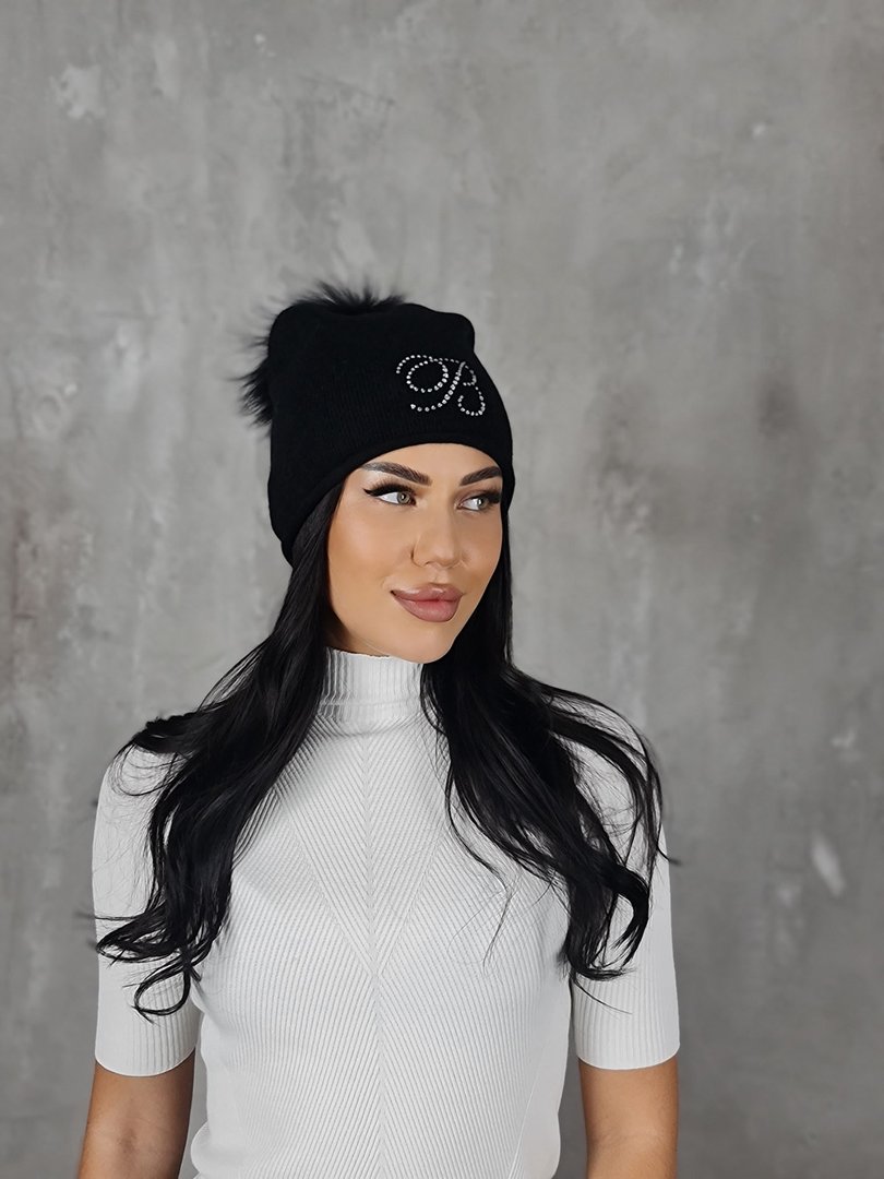 Шапка Blanca с помпоном черная, фотография №2