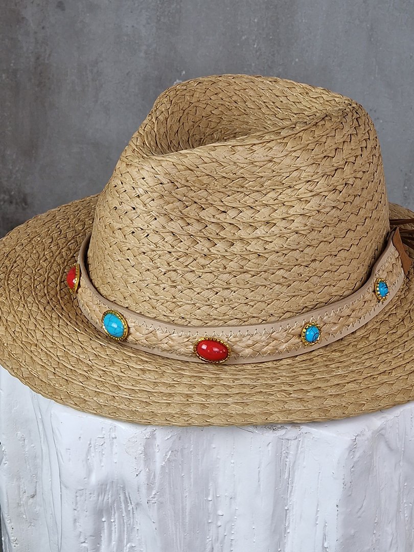 Шляпа Kontatto с камушками бежевая , фотография №3