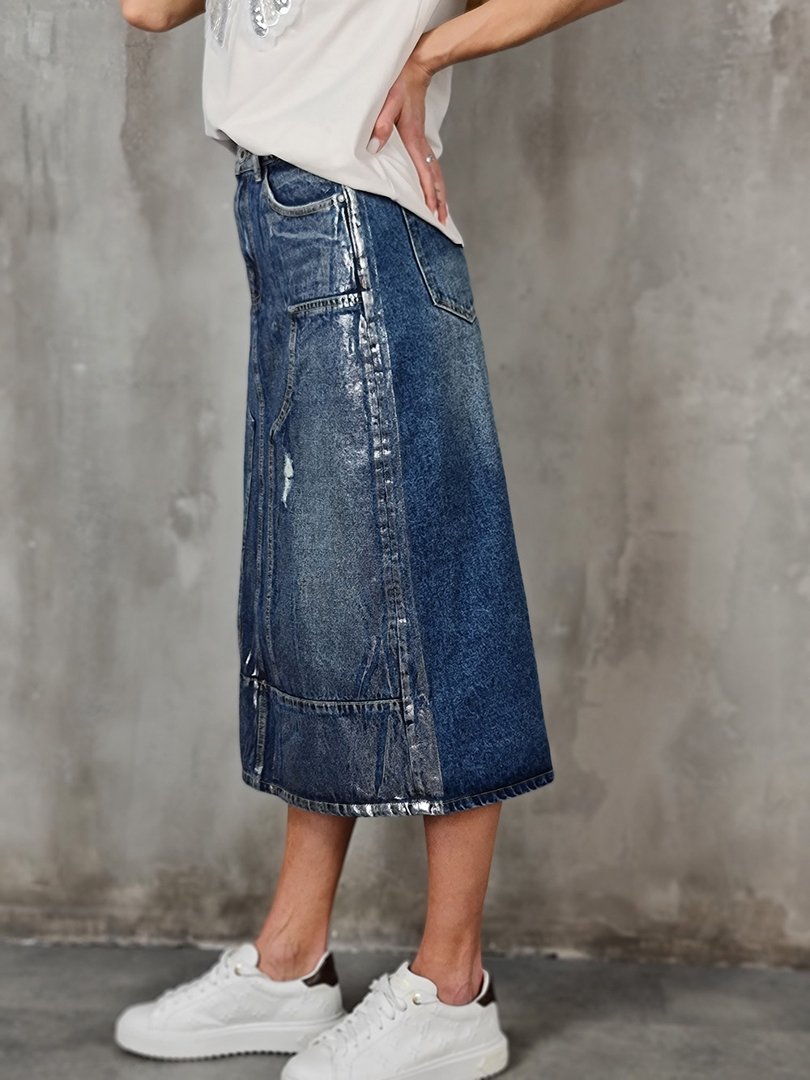 Юбка 3D Denim джинсовая синяя, фотография №5