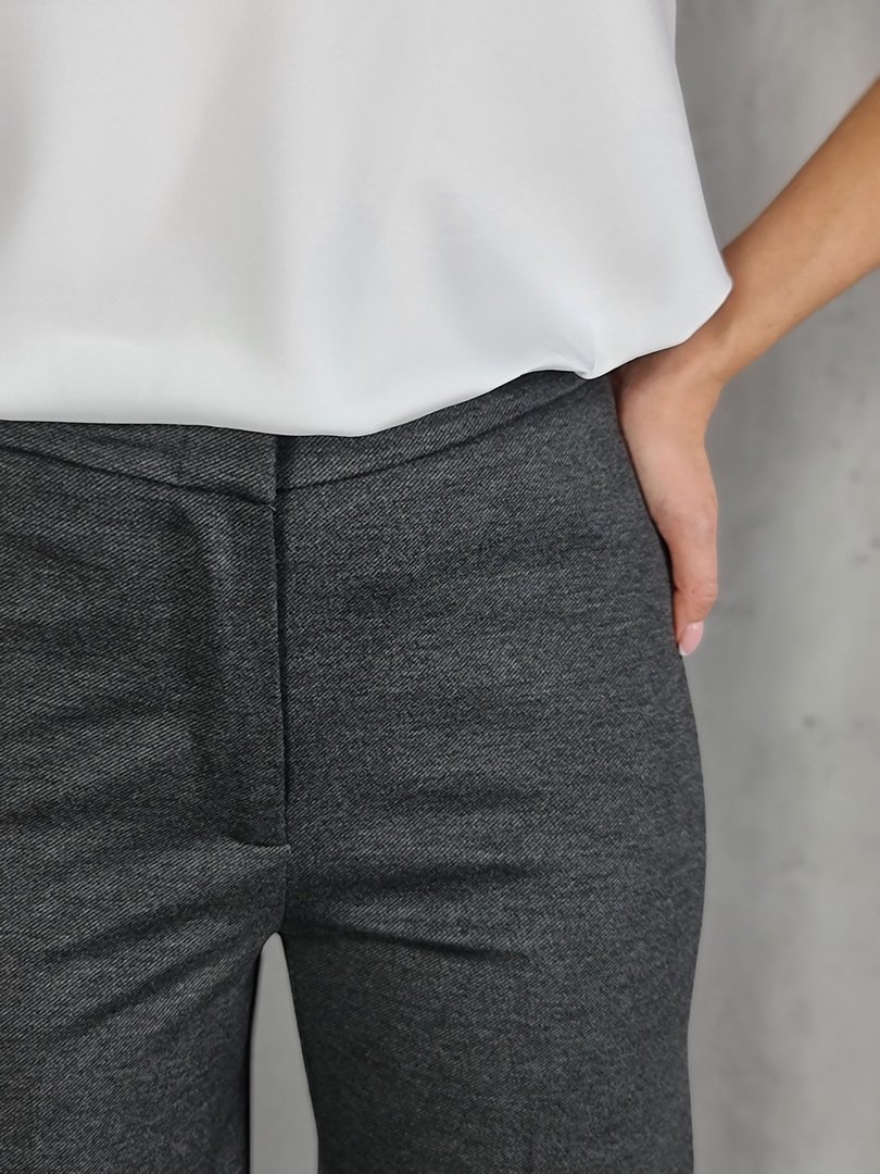 Брюки Imperial палаццо из плотной ребристой ткани серые, фотография №4