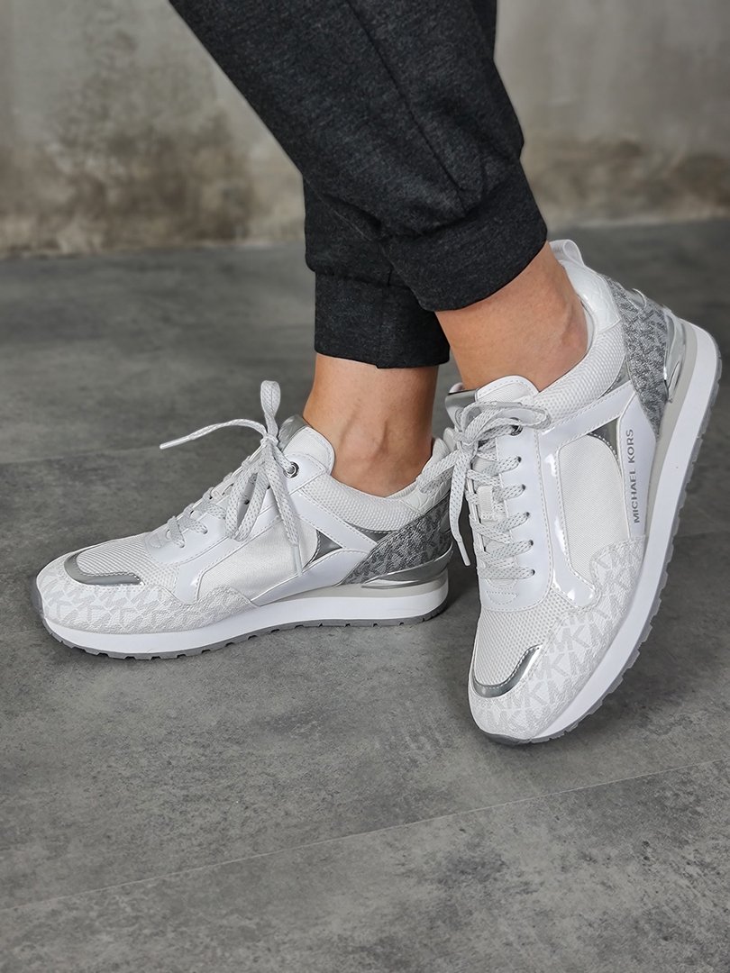 Кроссовки Michael Kors с серебром белые , фотография №3