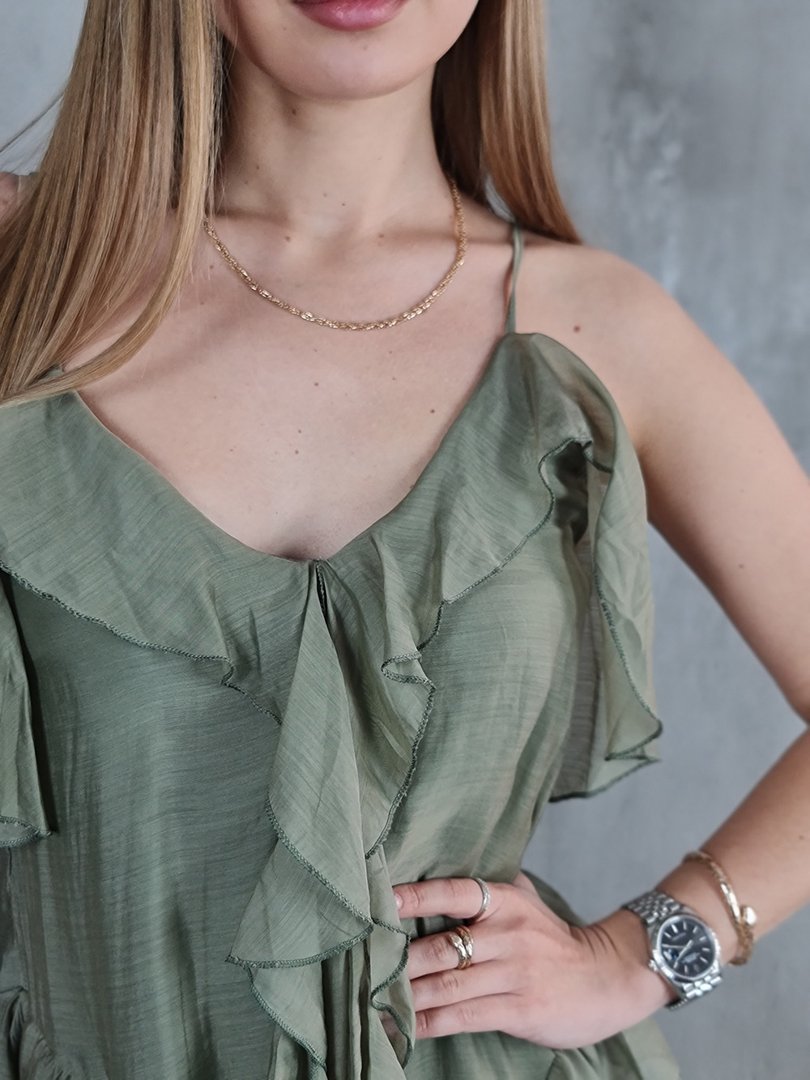 Платье CLOTHÉ с рюшами хаки, фотография №4