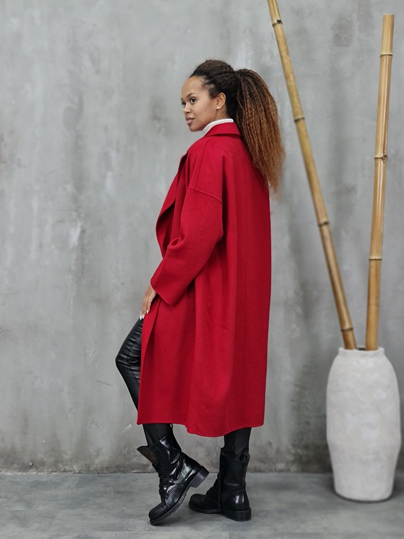 Пальто Vicolo на двух пуговицах красное, фотография №2