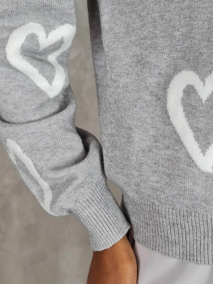 Кардиган J-Clair с сердечками серый, фотография №5