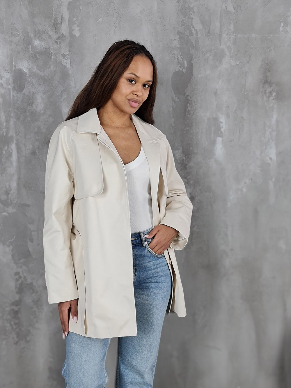 Тренч Atelier Emi укороченный кремовый, фотография №2