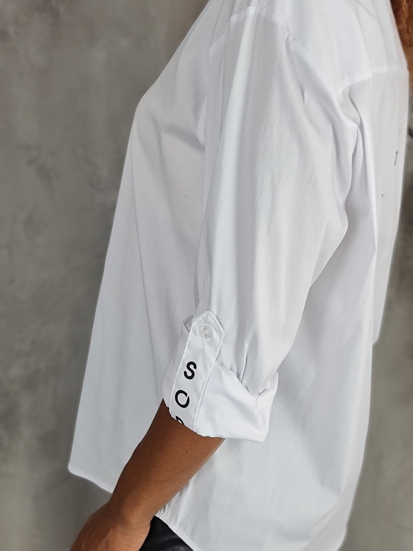 Рубашка Imperial с надписями на рукавах и спине белая, фотография №4