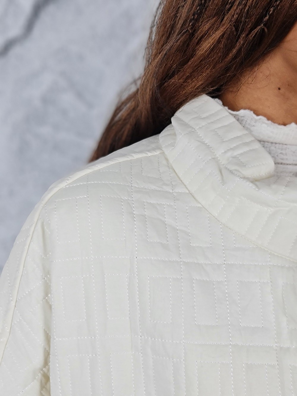 Куртка Monte Cervino рукава летучая мышь стеганный молочная, фотография №2