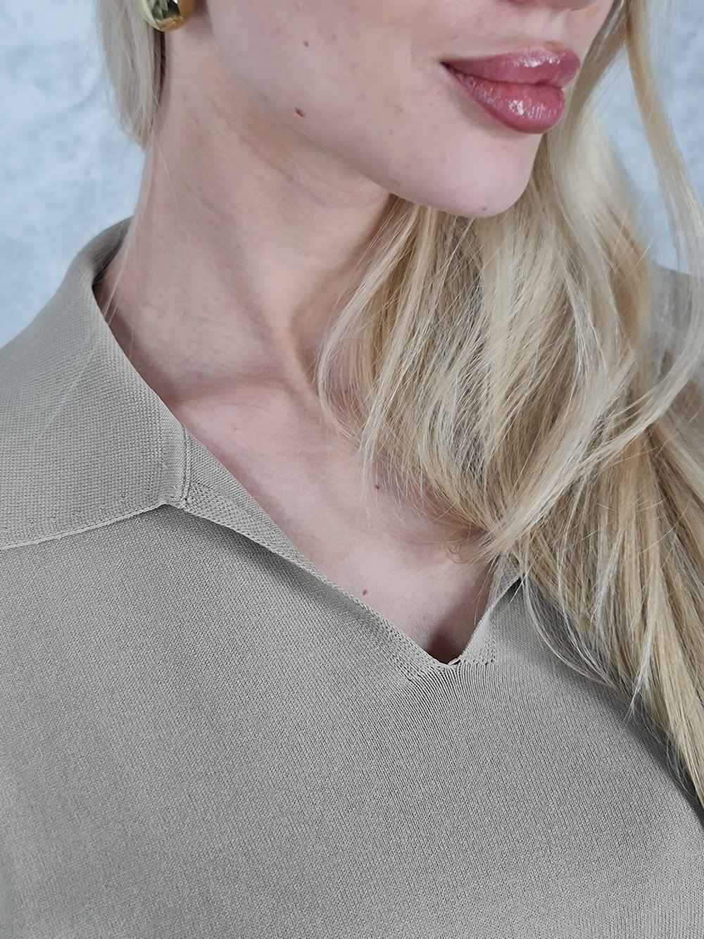 Поло Lara с вышивкой короткий рукав бежевое, фотография №4