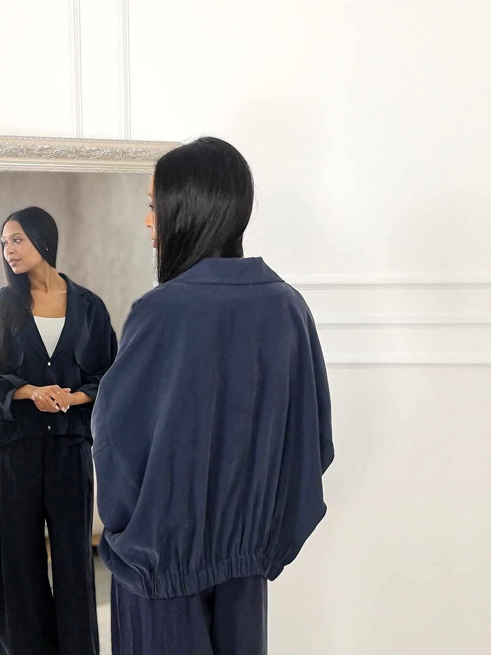 Бомбер PAQUITO на резинке снизу на заклепках синий, фотография №2