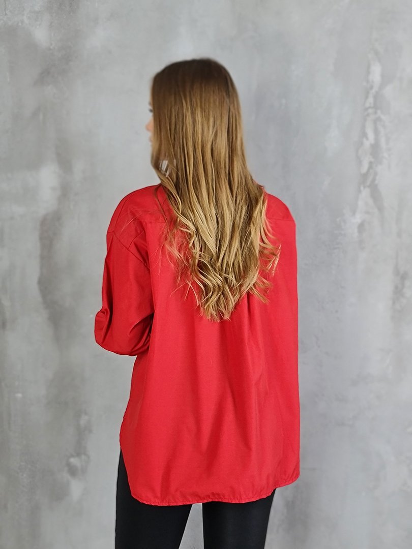 Рубашка MIHO'S с розой с правой стороны красная, фотография №5