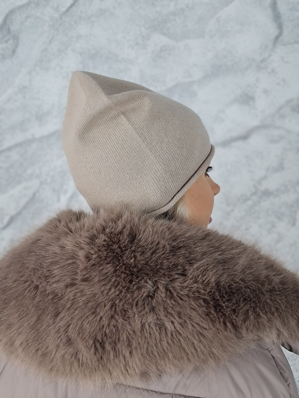 Шапка Blanca "В" бежевая, фотография №2