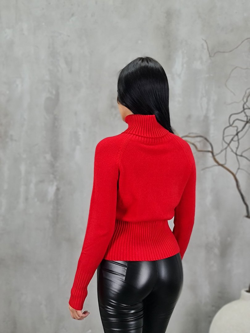Джемпер Manosque с высоким воротником красный, фотография №2