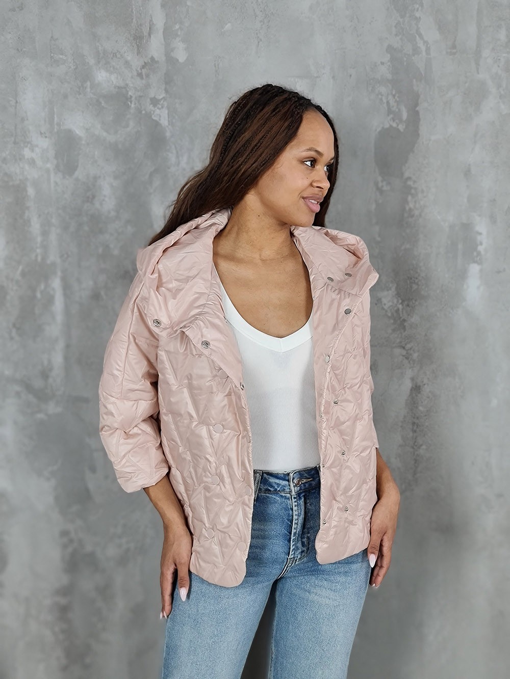 Куртка Monte Cervino рукав 3/4 на кнопках пудра, фотография №1