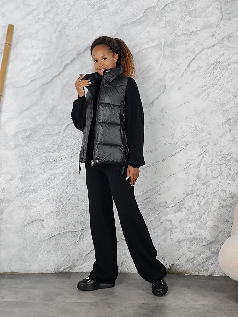 Костюм Lara тройка жилет джемпер брюки черный, фотография №1