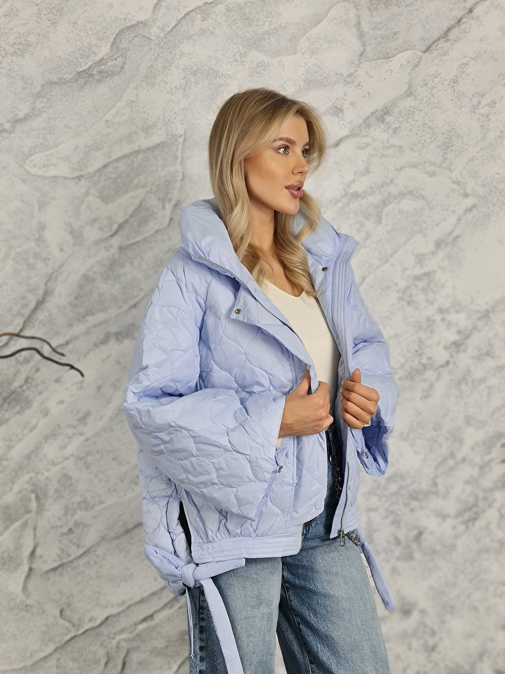Куртка  DEGREES стеганная голубая, фотография №3