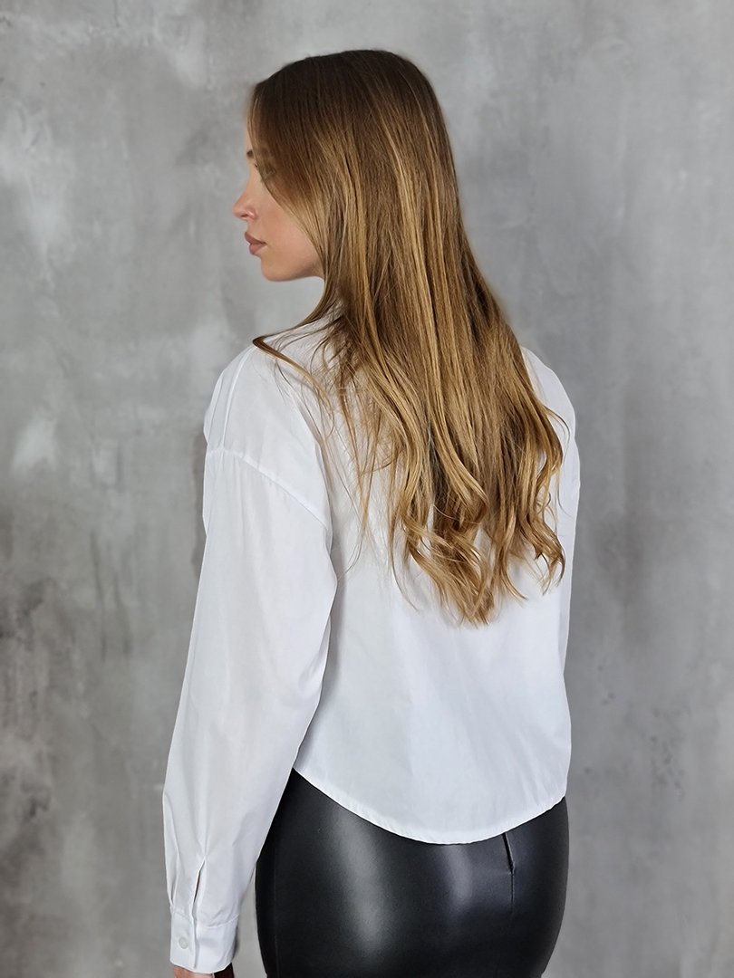 Рубашка BluRoyal с декором на карманах белая, фотография №2