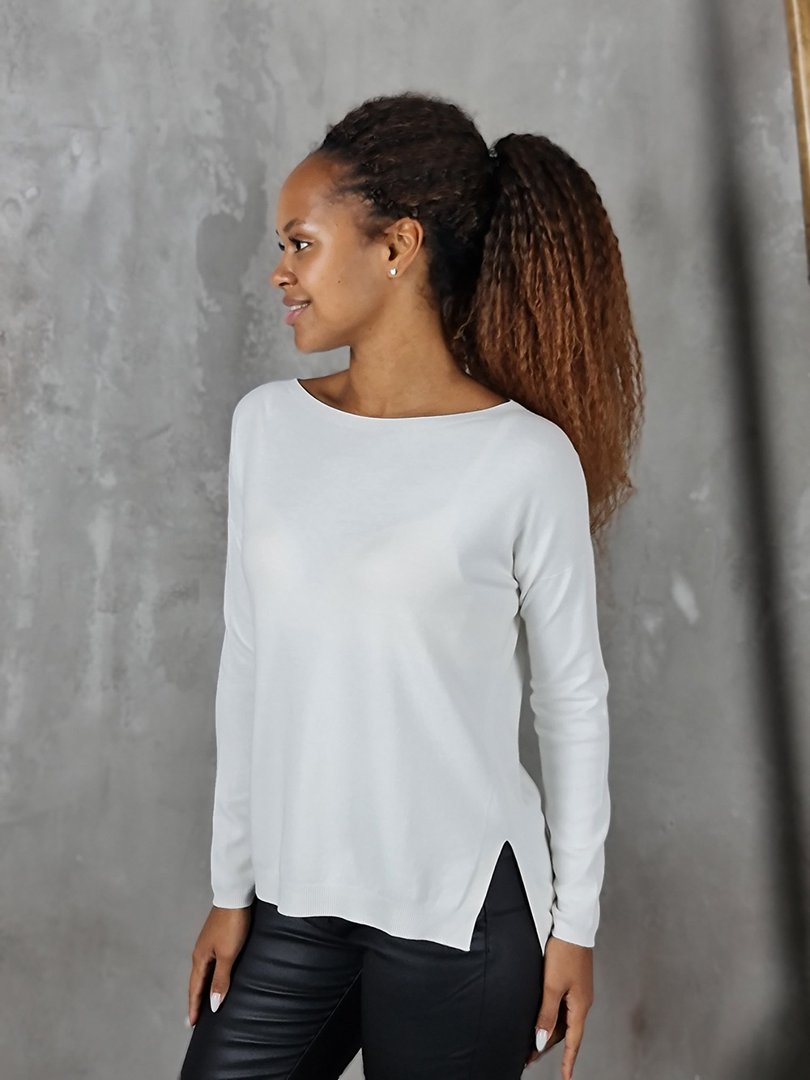 Джемпер Kontatto с вырезами по бокам белый, фотография №3