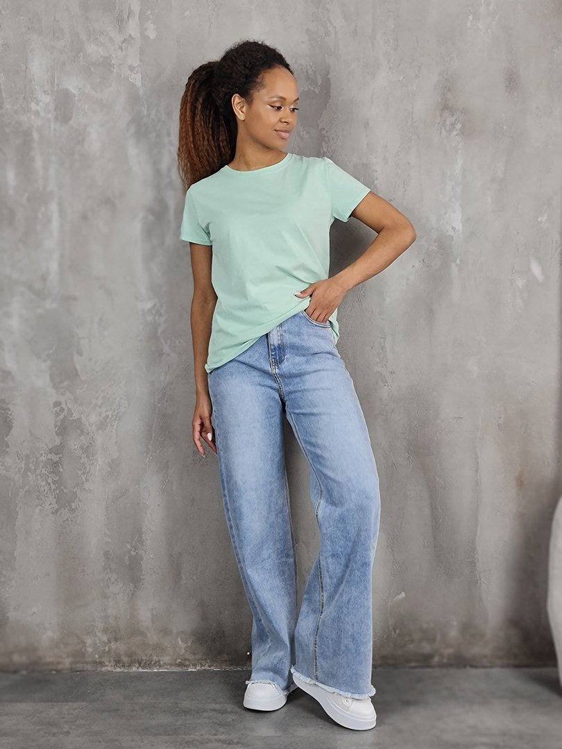 Футболка Vicolo с узким воротом свободного кроя мята, фотография №2