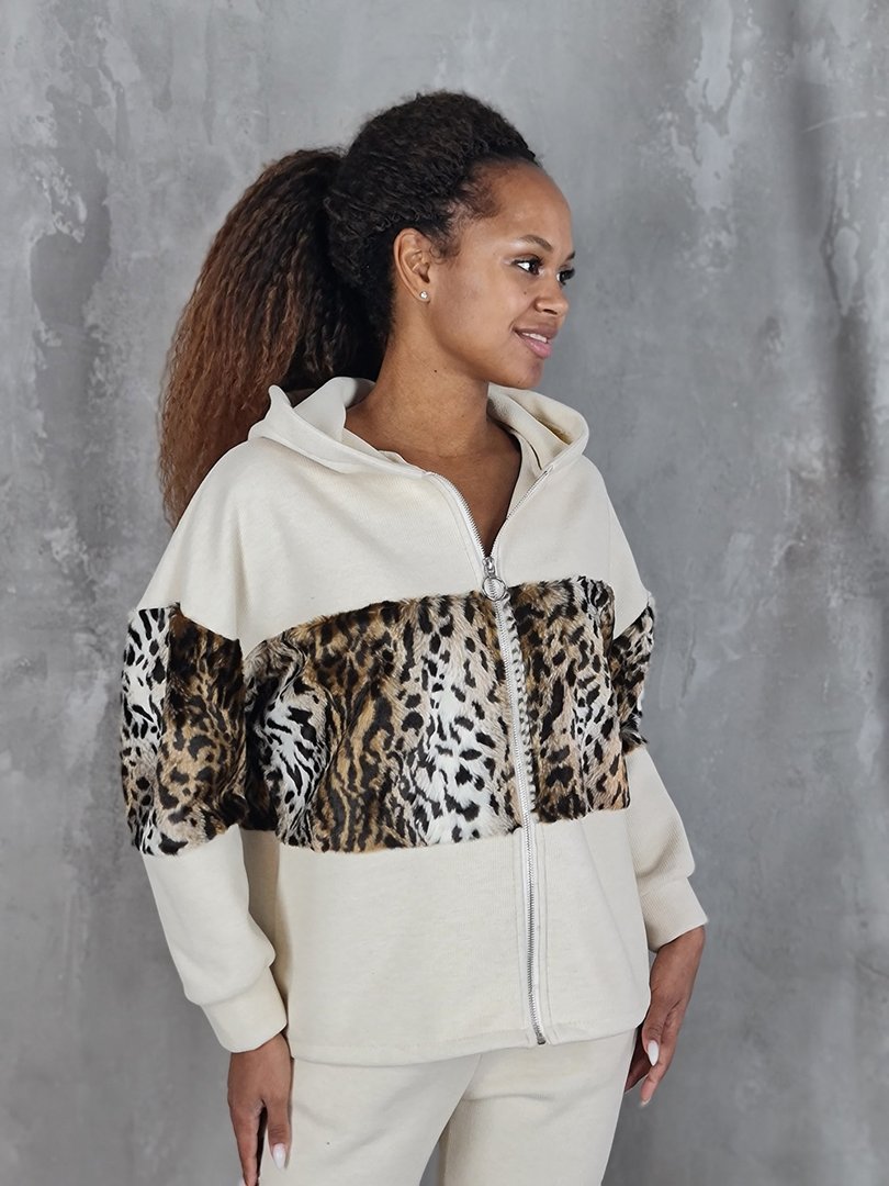 Костюм Timiami худи на молнии с брюками молочный, фотография №2