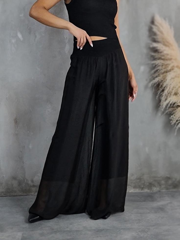 Брюки CLOTHÉ свободные на резинке чёрные, фотография №1