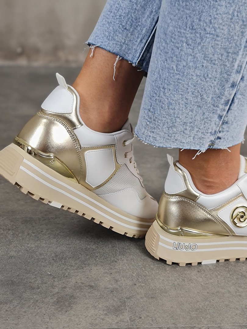 Кроссовки Liu Jo с золотым декором белые, фотография №5