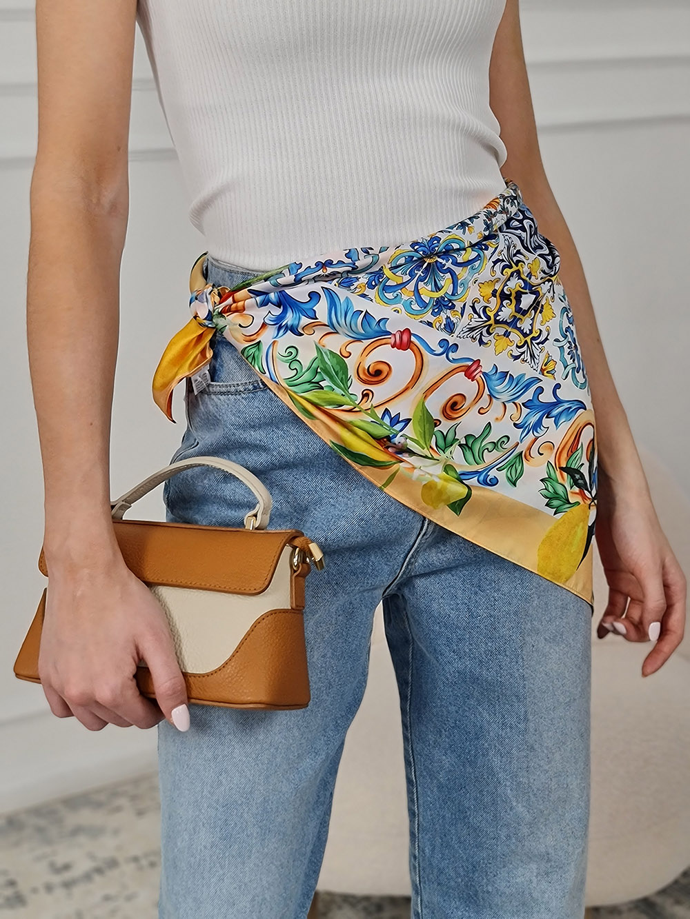 Сумка клатч маленькая молочно-карамельная, фотография №4