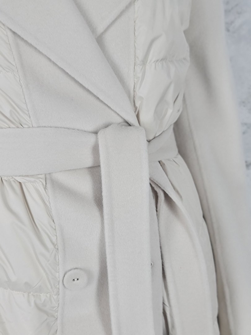 Пальто Lara комбинированное молочное, фотография №7