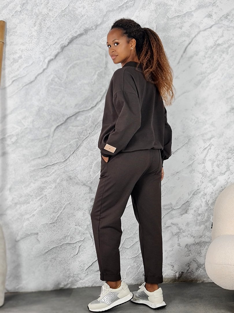 Костюм ONE LOVE кардиган и брюки шоколад, фотография №3