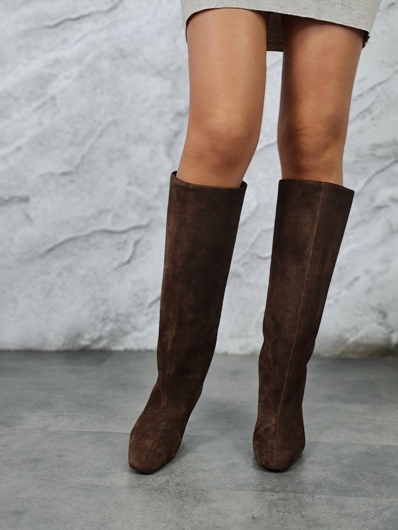 Сапоги L'Estrosa натуральная замша коричневые, фотография №2