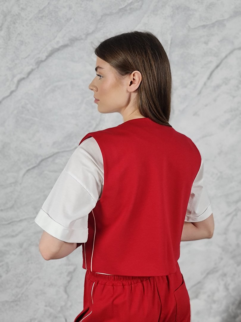 Жилет Imperial с двумя карманами красный, фотография №5