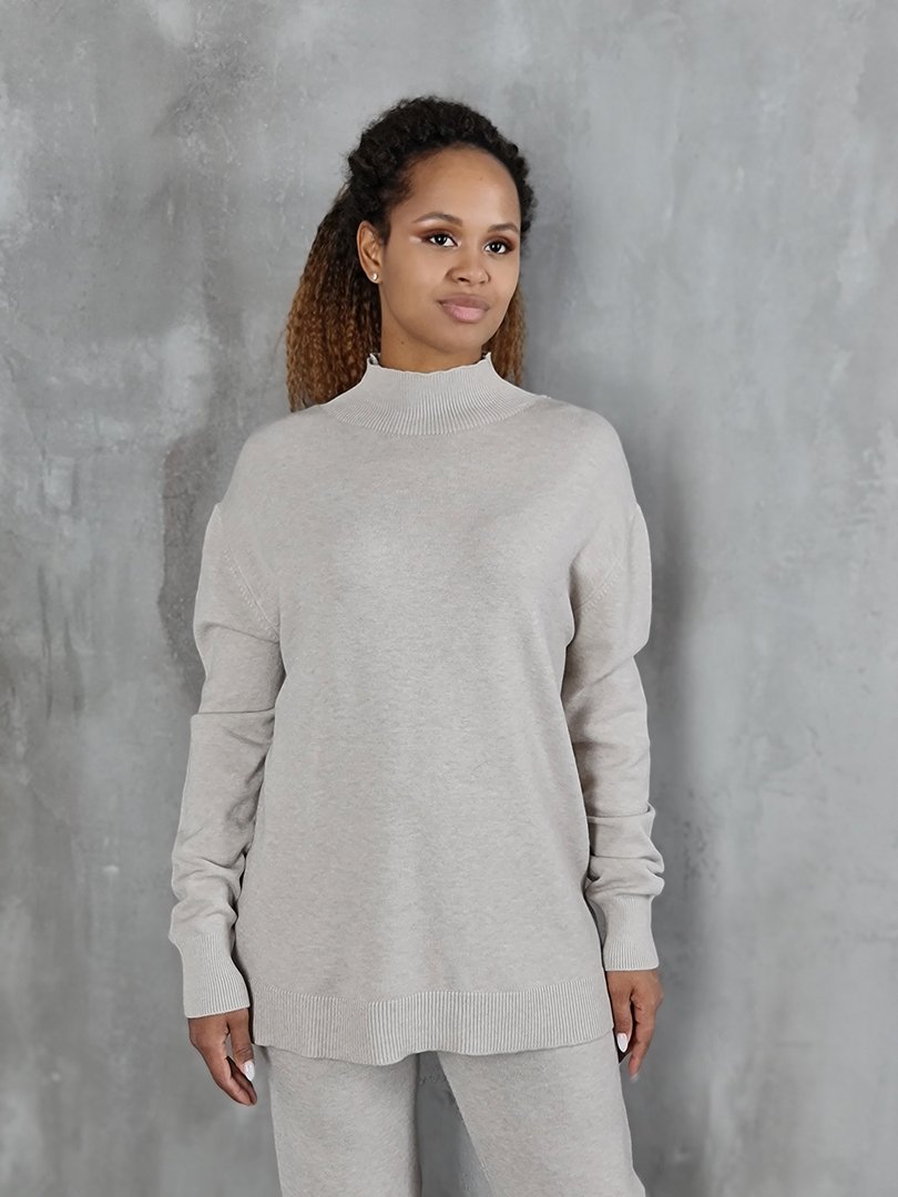 Костюм CLOTHÉ свободный джемпер и брюки кремовый, фотография №2