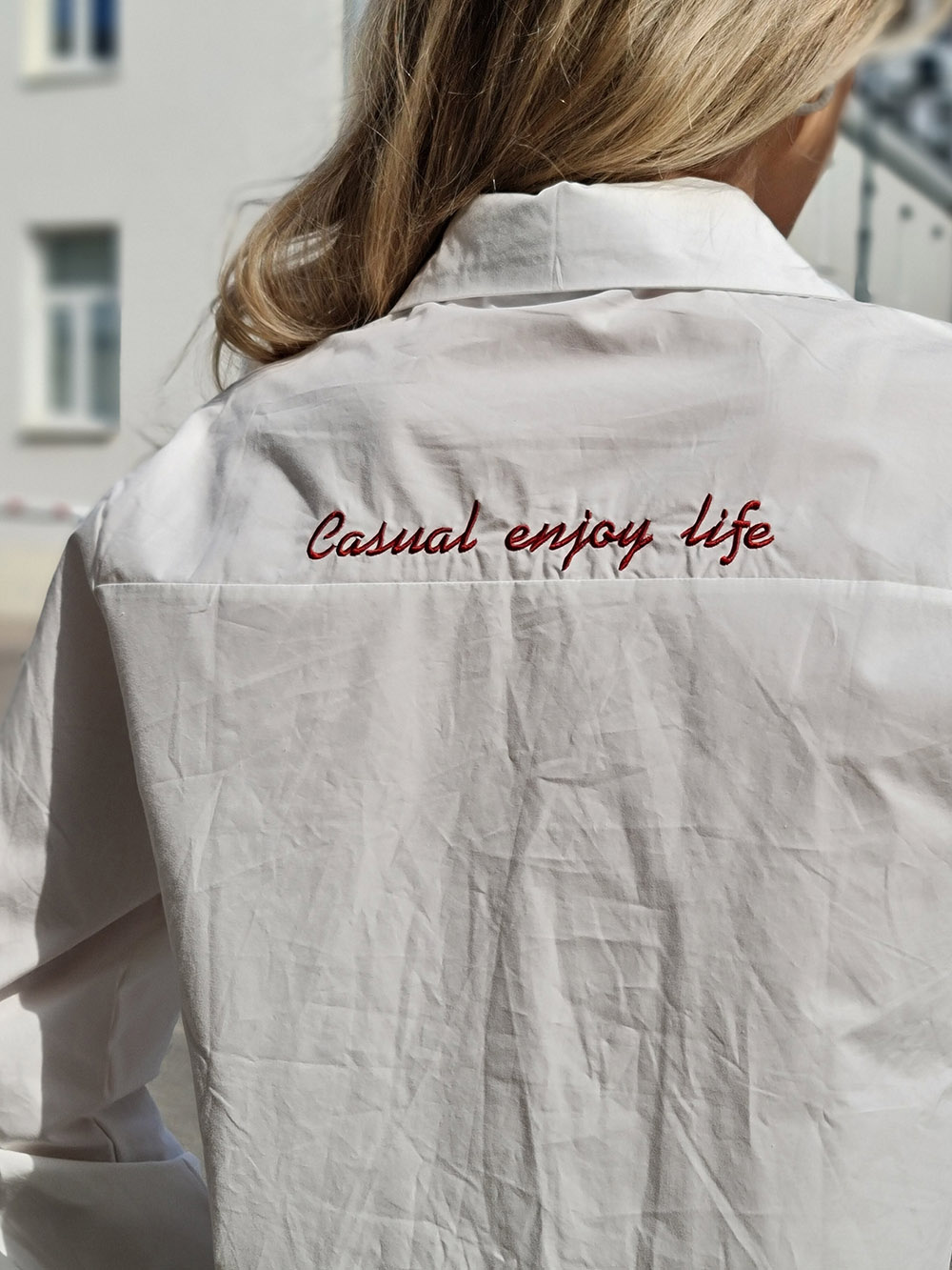 Рубашка J-Clair с сердечком на кармашке белая, фотография №5