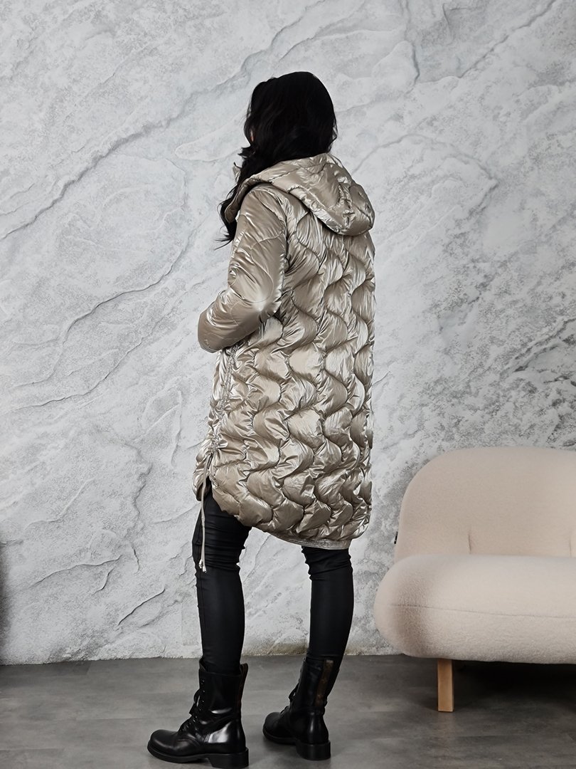 Пуховик Monte Cervino с завязками внизу капучино, фотография №4