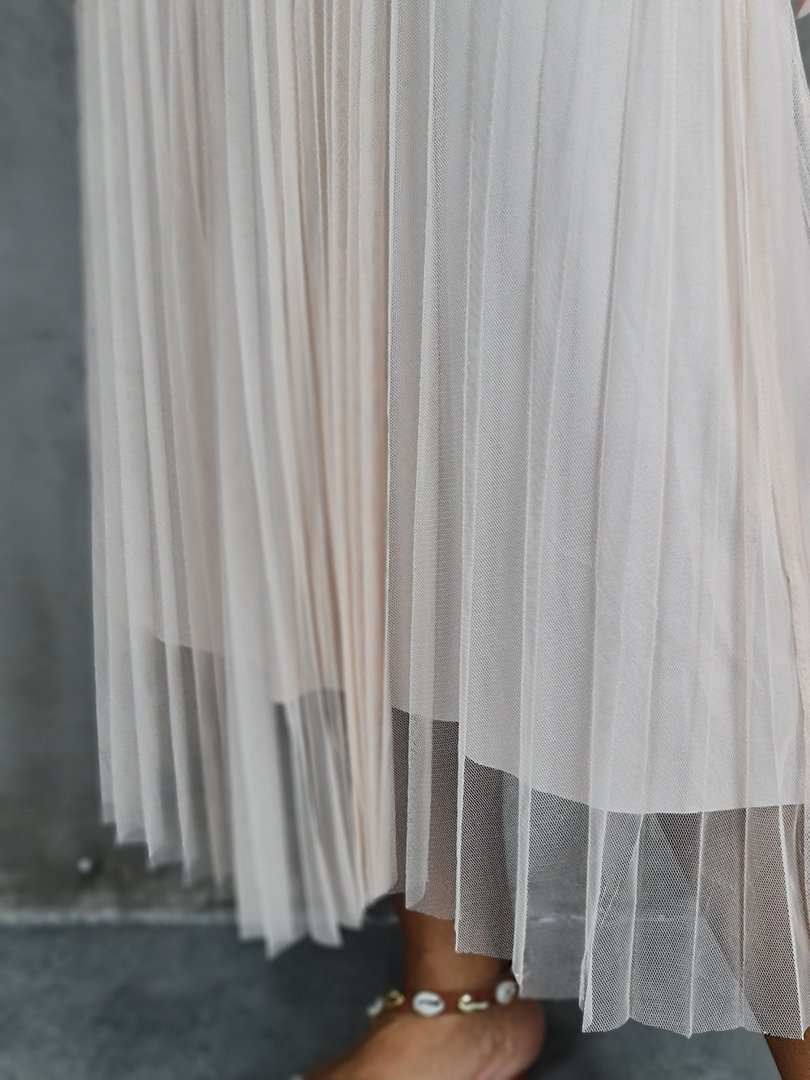 Платье Roberta Biagi джемпер с юбкой плиссе бежевое, фотография №5