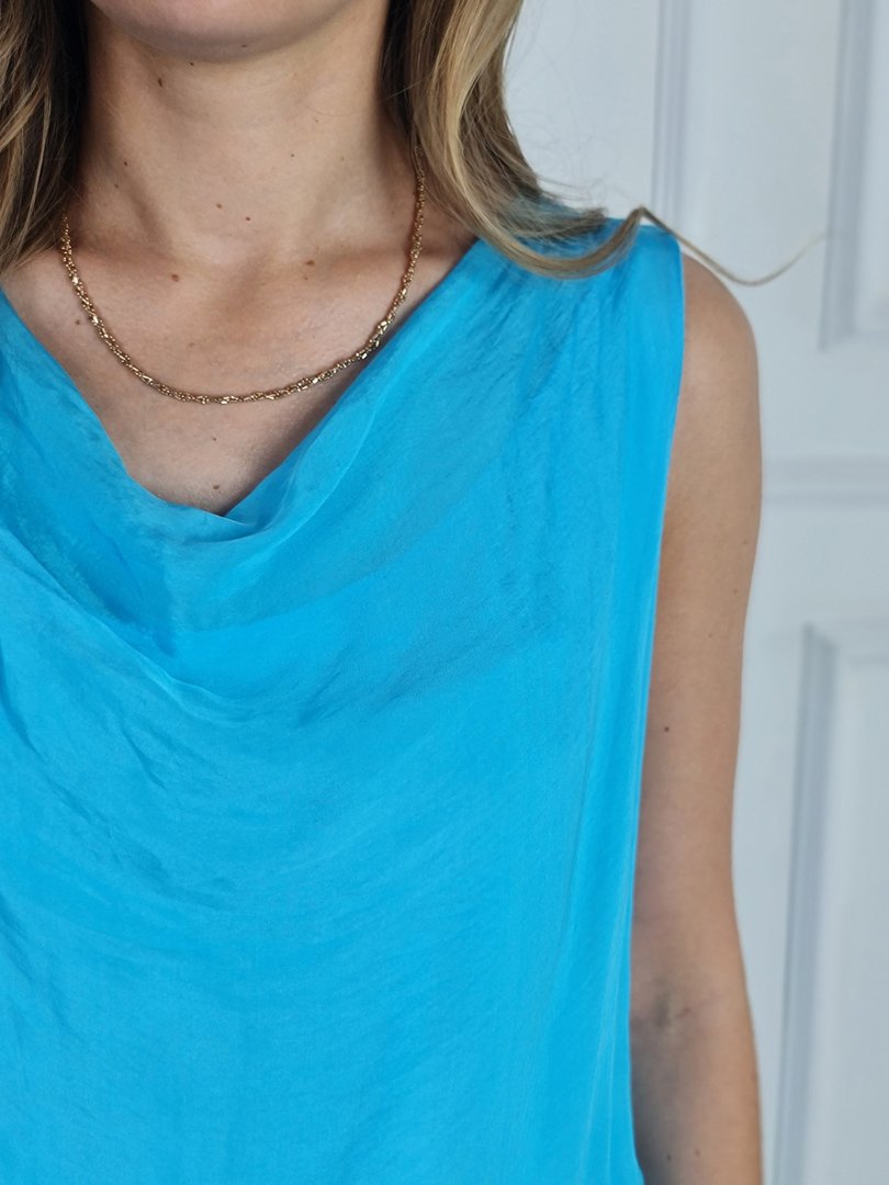 Комбинезон Silk New в пол голубой, фотография №3