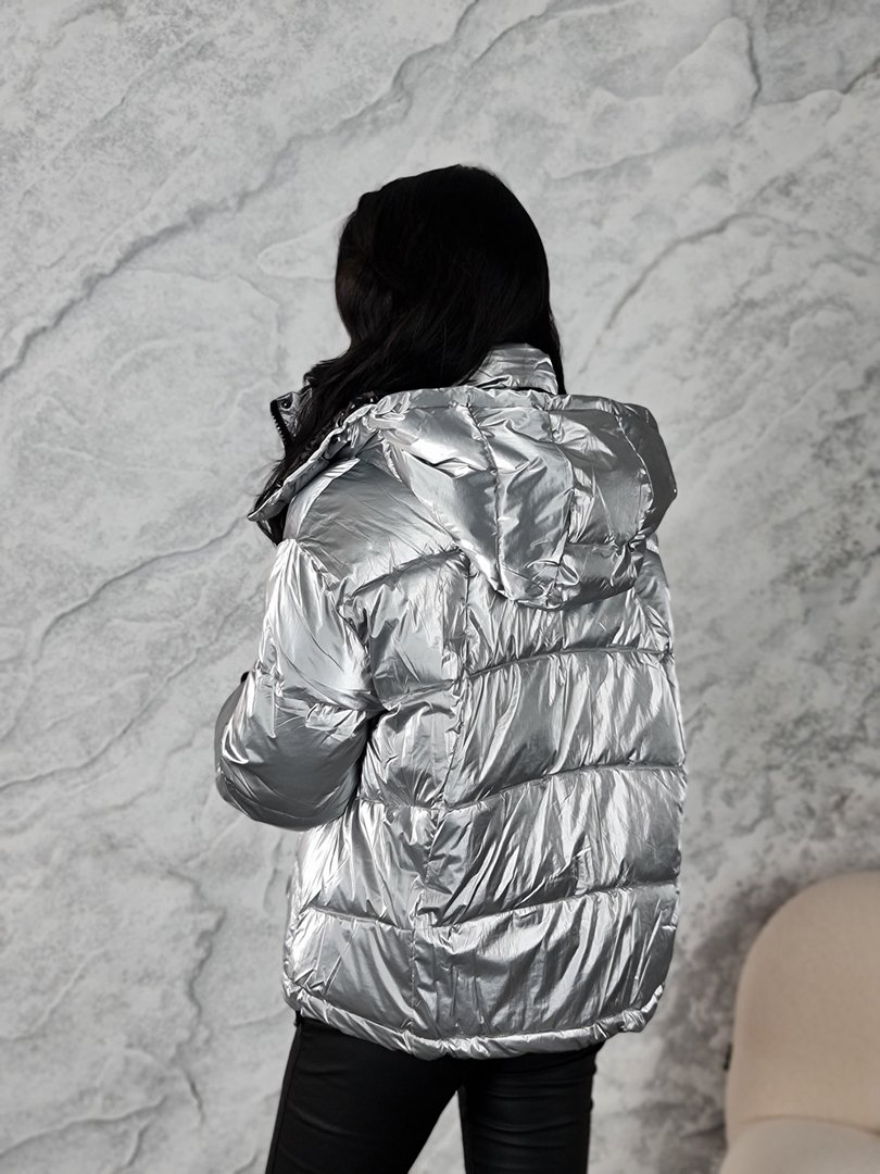 Куртка Monte Cervino с черным капюшоном серебро, фотография №4