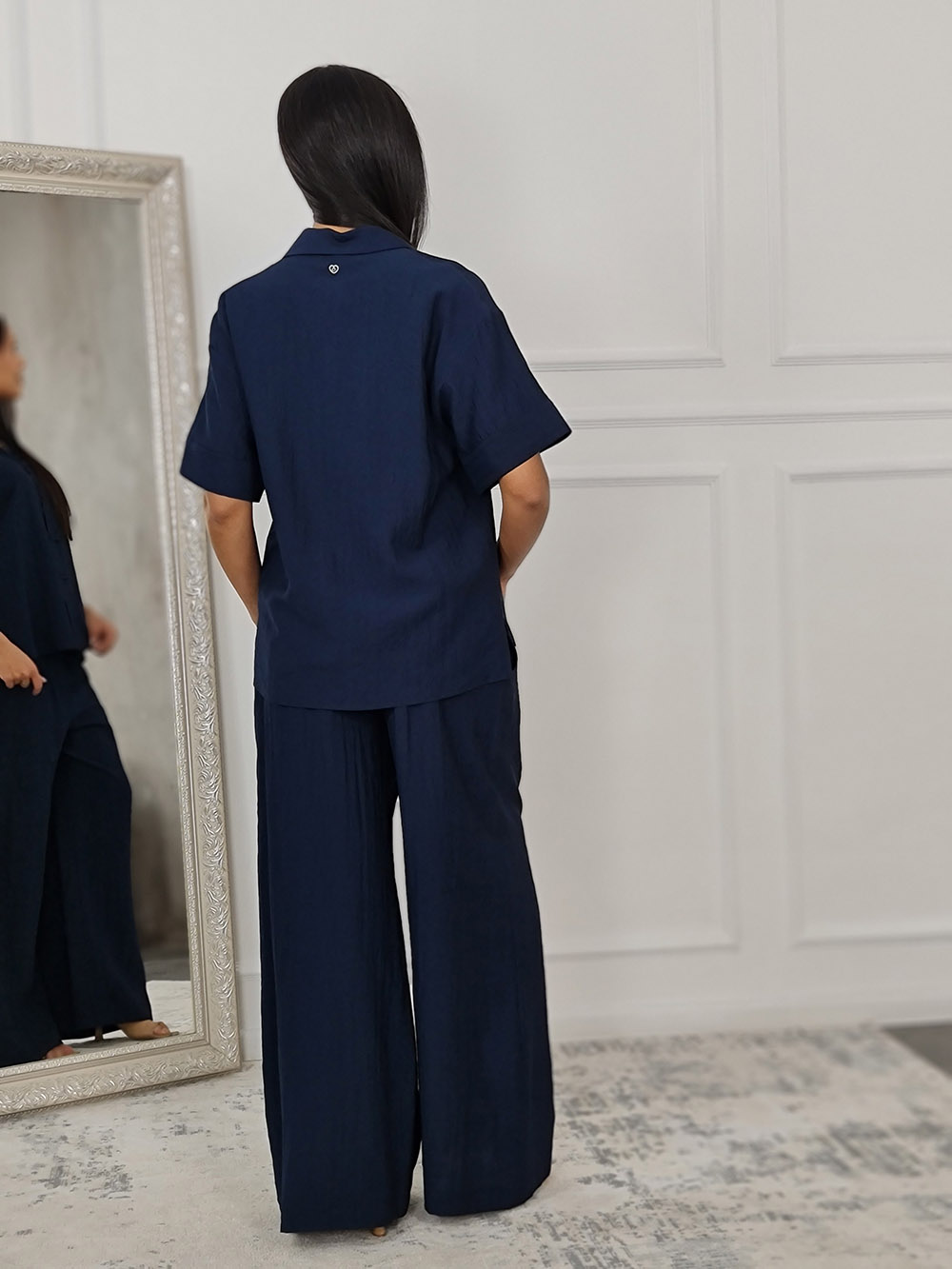 Костюм Please блуза и брюки синий, фотография №3