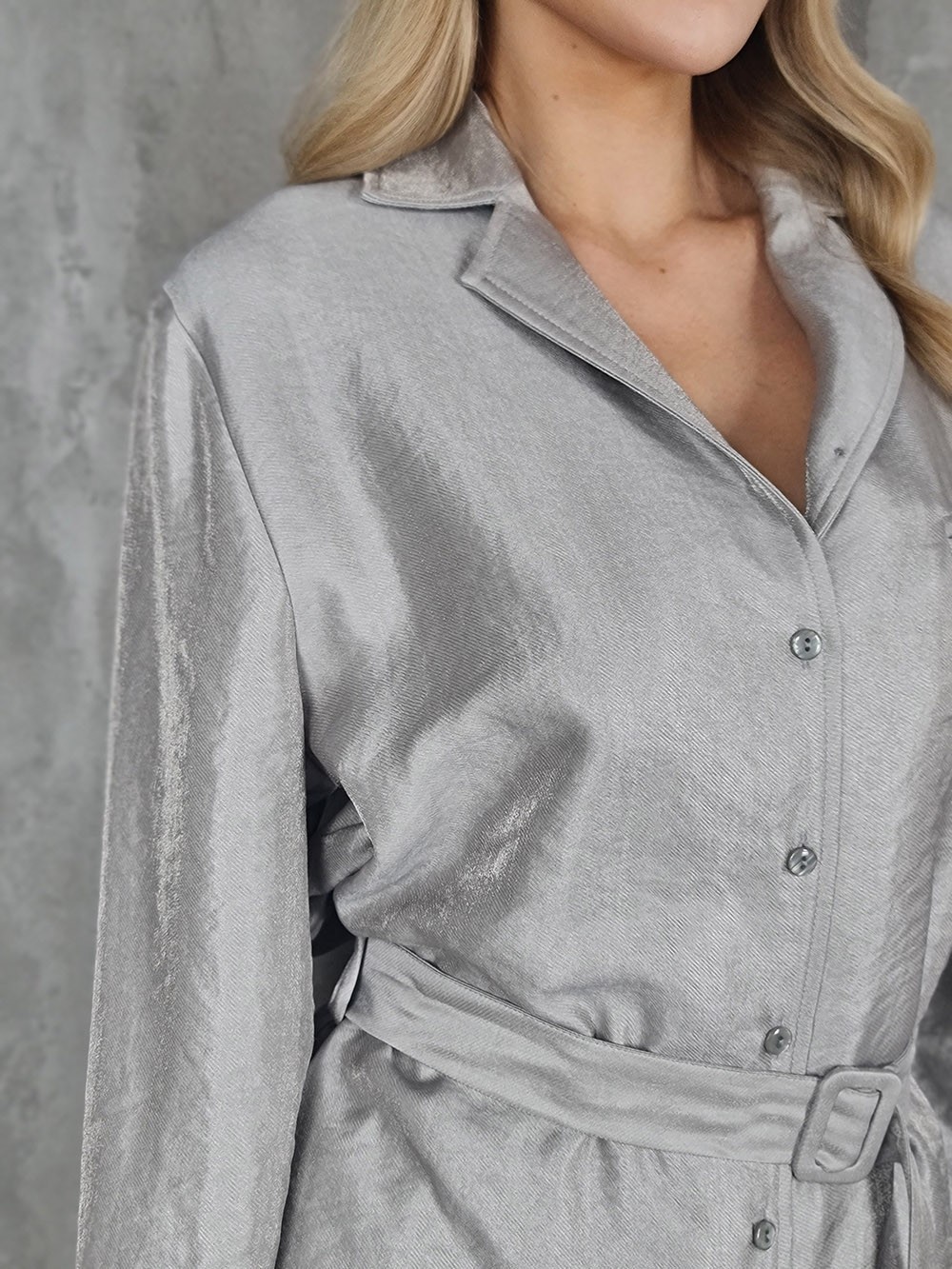 Костюм CLOTHÉ рубашка + брюки серебристый, фотография №3