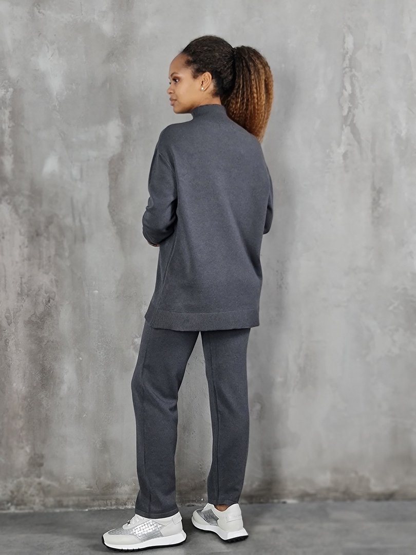 Костюм CLOTHÉ свободный джемпер и брюки графит, фотография №2