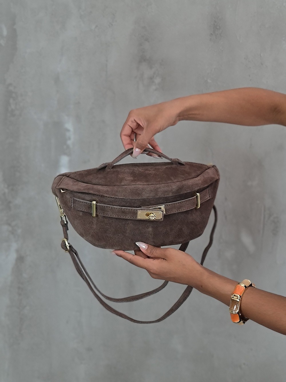 Сумка My Little Italy натуральная замша шоколад, фотография №1