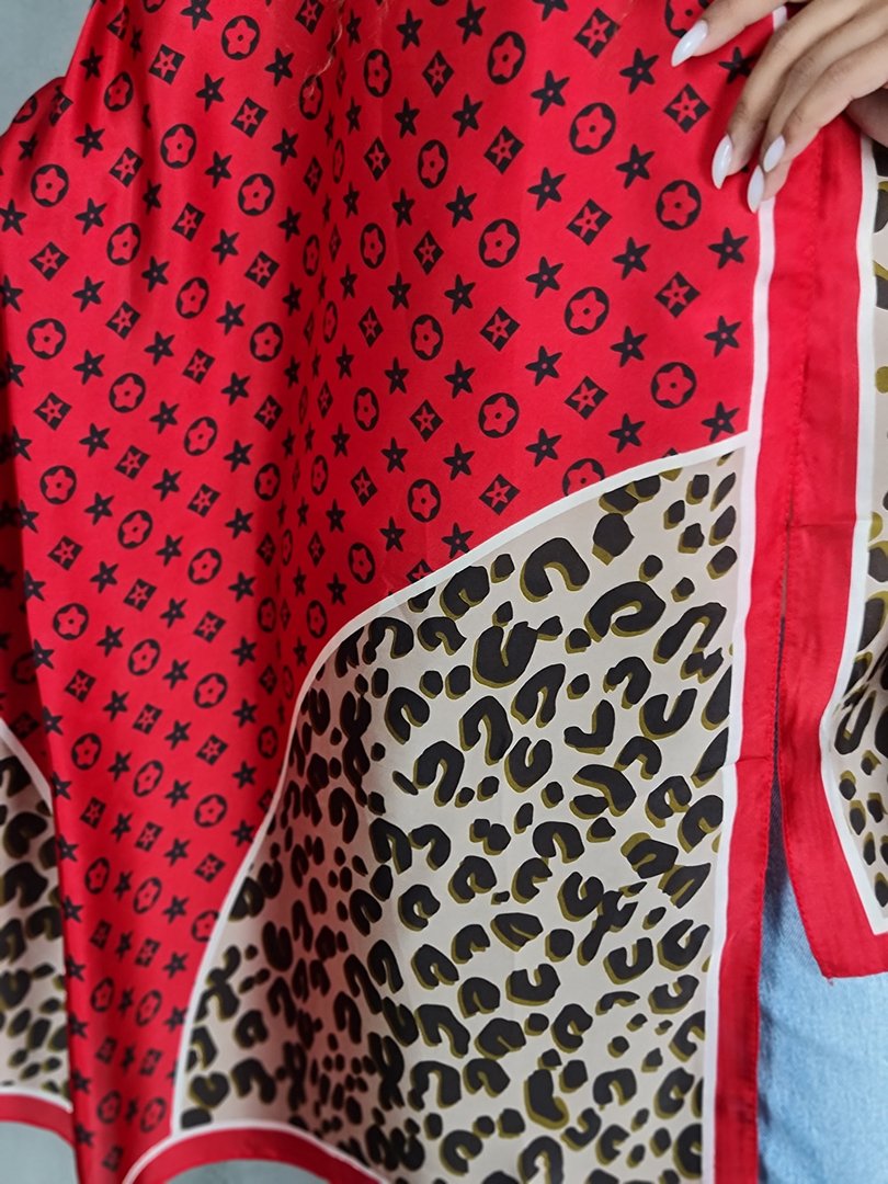 Палантин My Little Italy красный/леопард, фотография №3