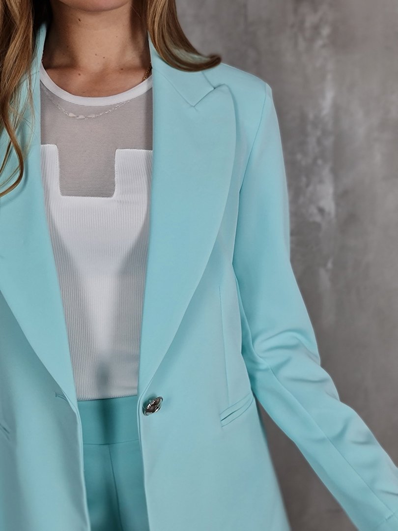 Костюм Maryley пиждак и брюки на резинке ментол, фотография №5