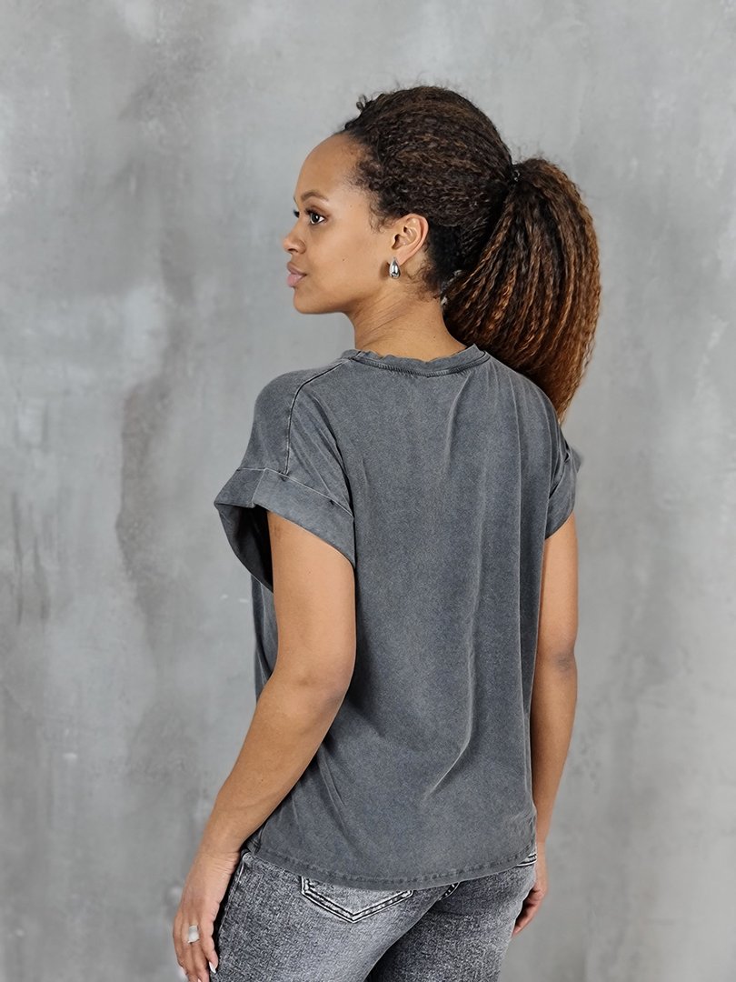 Футболка J-Clair с принтом тигра и надписью серая, фотография №3