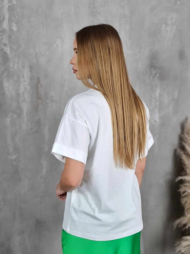 Футболка Imperial с девушкой и надписью ROMANTIC белая, фотография №4