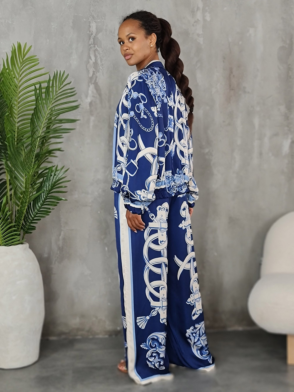 Костюм New Collection с принтом в стиле Hermes синий, фотография №4