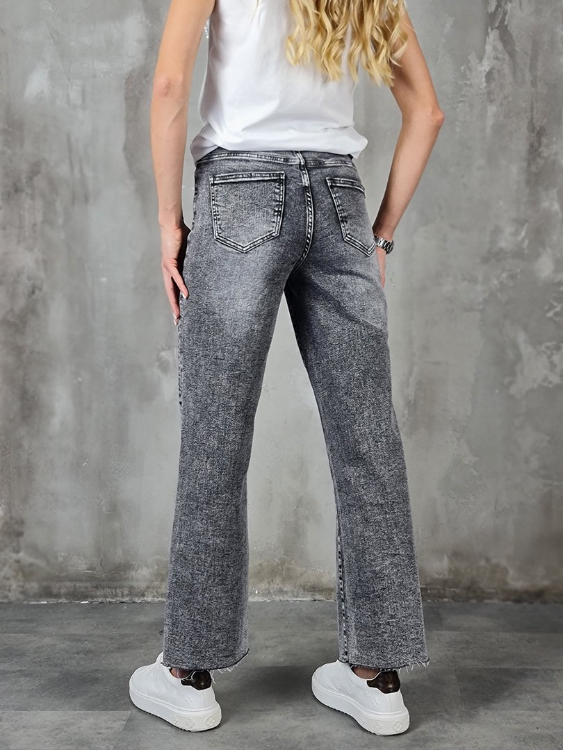 Джинсы Joleen прямые с необработанным нижним краем тёмно-серые, фотография №7